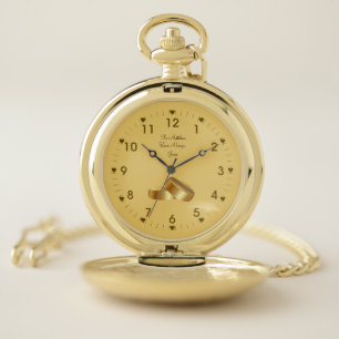 Gold Color Wedding Groom Pocket Watch