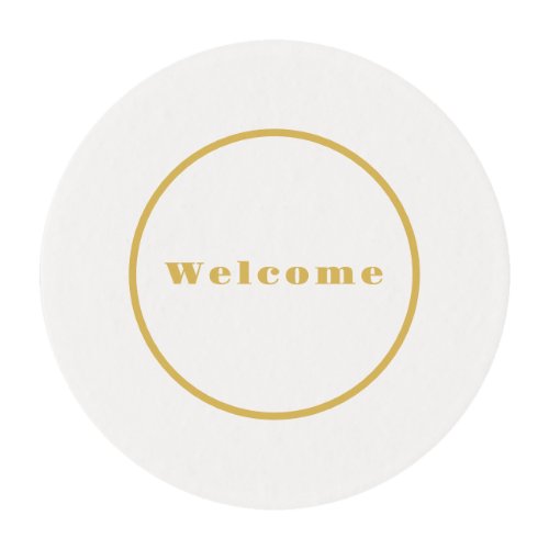 Gold Color Welcome Party Minimalist Professional  Edible Frosting Rounds