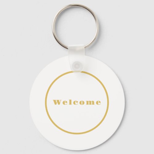Gold Color Welcome Party Minimalist Professional  Keychain