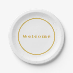 Gold Color Welcome Party Minimalist Professional Paper Plates