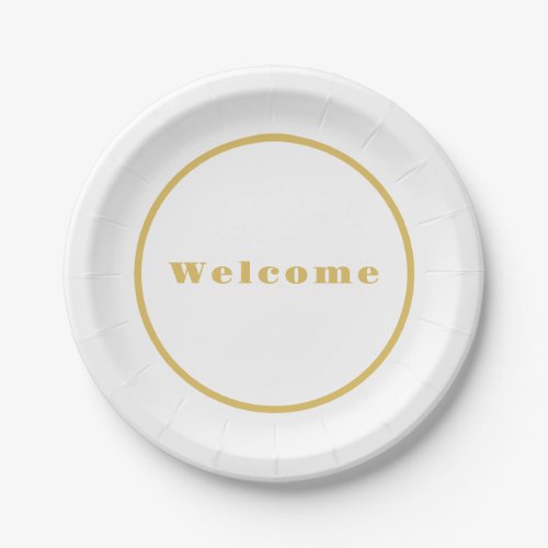 Gold Color Welcome Party Minimalist Professional  Paper Plates