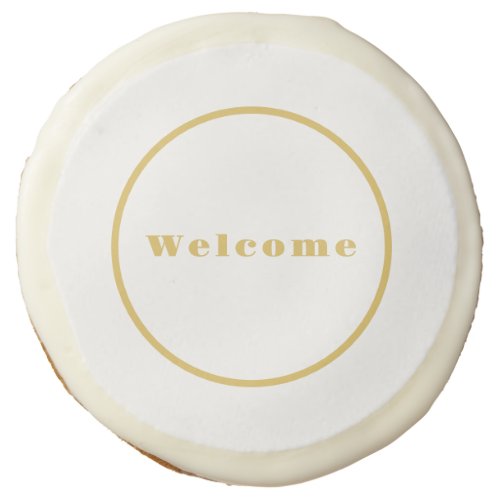 Gold Color Welcome Party Minimalist Professional  Sugar Cookie