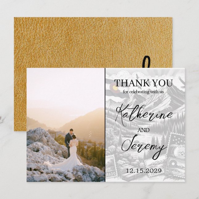 Gold Colorado Passport Thank You Card (Front/Back)