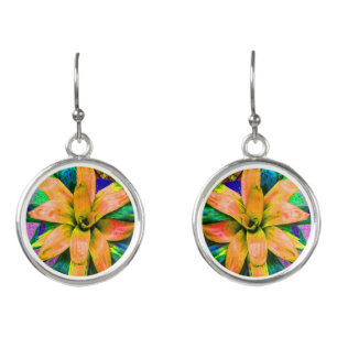 Gold Colored Bromeliad Earrings