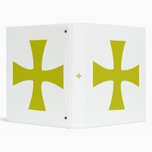 Gold Colored Byzantine Cross 3 Ring Binder