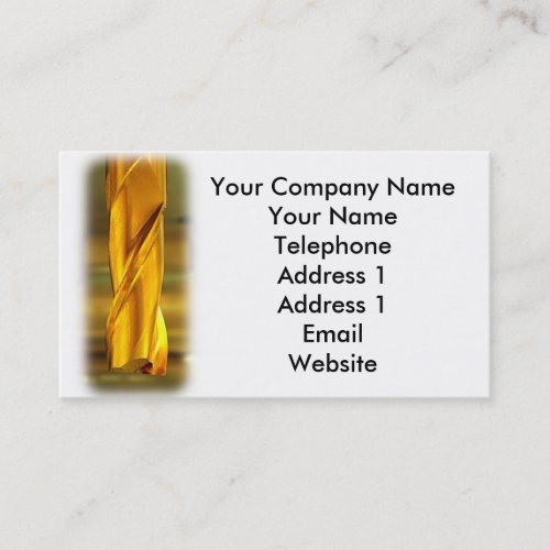 Gold Colored Drill Bit Business Card Templates