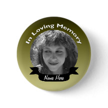 Gold Colored Memorial Button Badge