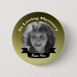 Gold Colored Memorial Button Badge