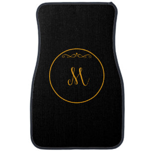 Gold-colored monogram M Car Floor Mat