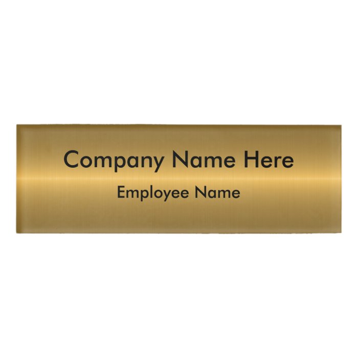 Gold Colored Name Tag Zazzle