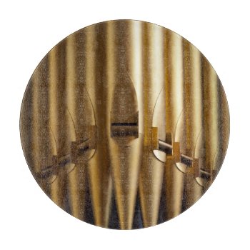 Gold Colored Organ Pipes Cutting Board by organs at Zazzle