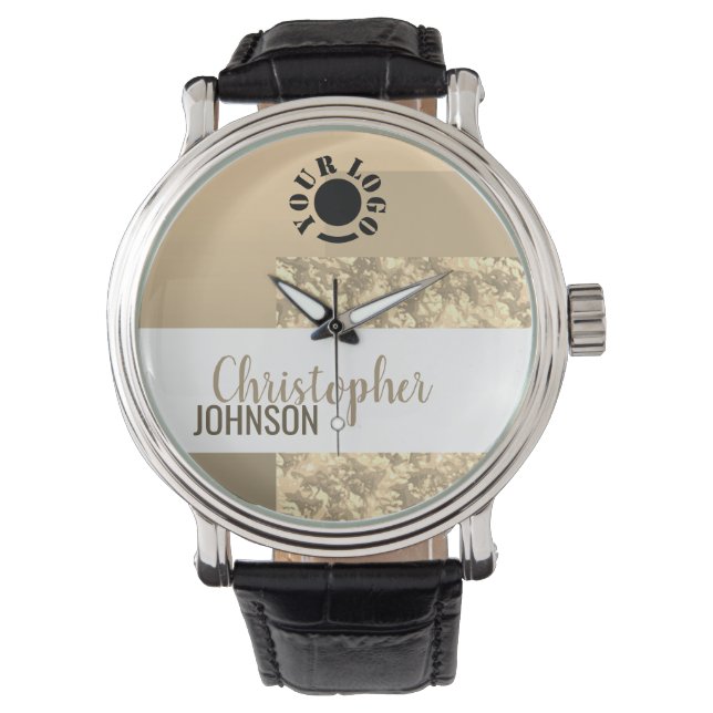Gold Colors Elegant Chic Sophisticated Custom Name Watch (Front)