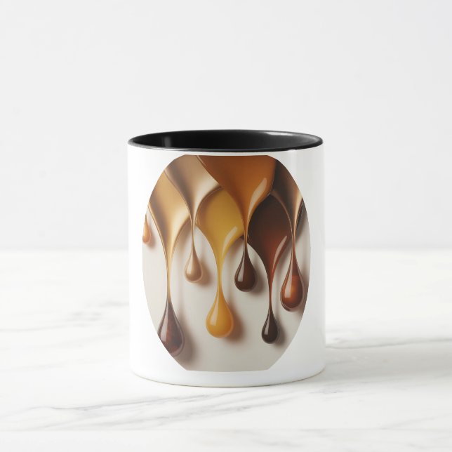 Gold Colors in Motion – Golden Abstract Design Mug (Center)