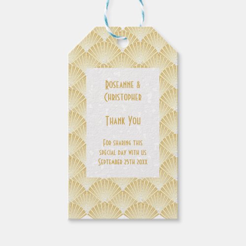 Gold Coloured Art Deco Design Wedding Gift Tags