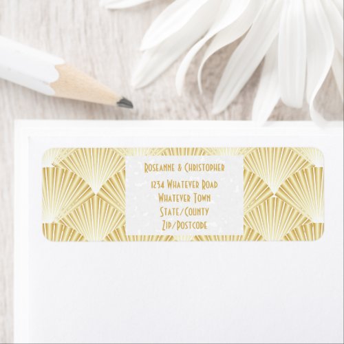 Gold Coloured Art Deco Design Wedding Label