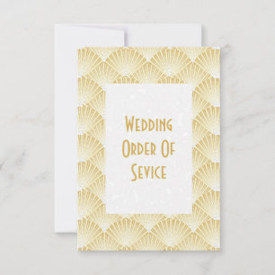 Gold Coloured Art Deco Design Wedding Program