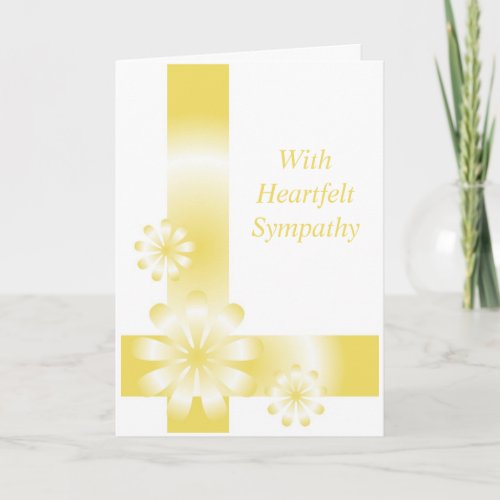 Gold Coloured Floral Personalised Sympathy Card
