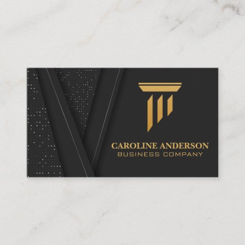 Gold Column Icon  Corporate Financial Business Card