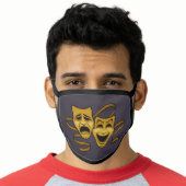 Gold Comedy And Tragedy Theater Masks Face Mask (Worn Him)