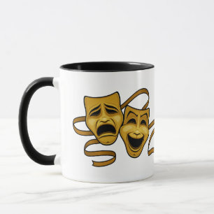Gold Comedy And Tragedy Theater Masks Mug