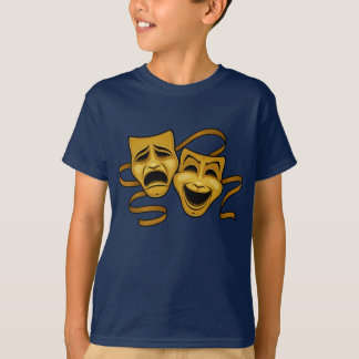 Gold Comedy And Tragedy Theater Masks T-Shirt
