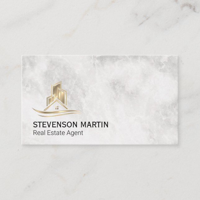 Gold Commercial Residential Properties Business Card (Front)