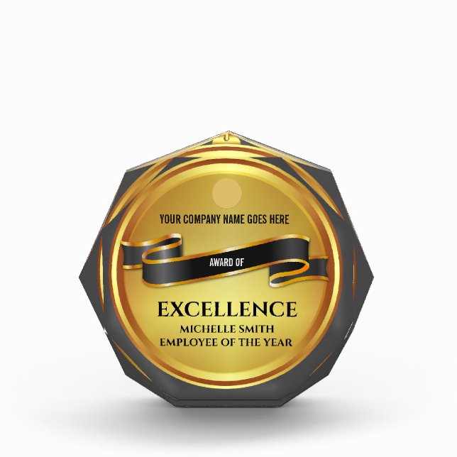 Gold company award laurel wreath banner gray (Front)