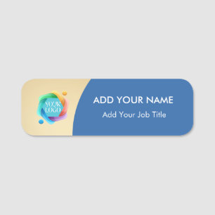 Gold Company Logo Employee Name Tag Pin Badge