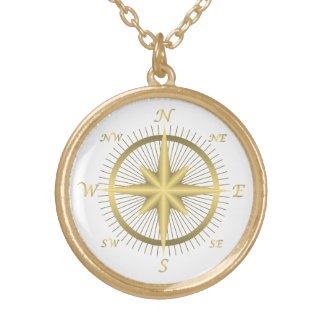 Gold Compass Gold Plated Necklace