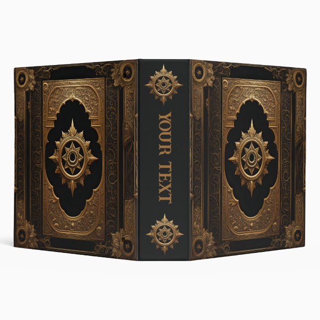 Gold Compass Rose Book Cover 3 Ring Binder (Background)
