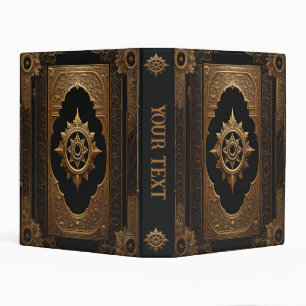 Gold Compass Rose Book Cover Mini Binder