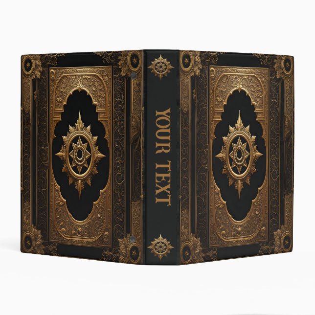 Gold Compass Rose Book Cover Mini Binder (Background)