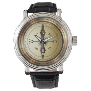 Gold Compass Watch