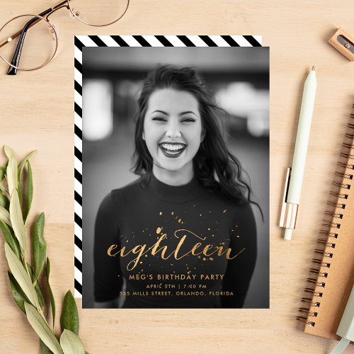 Gold Confetti 18th Birthday Photo