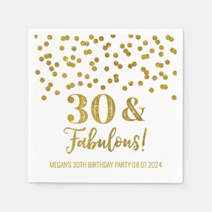 Gold Confetti 30 & Fabulous Napkins