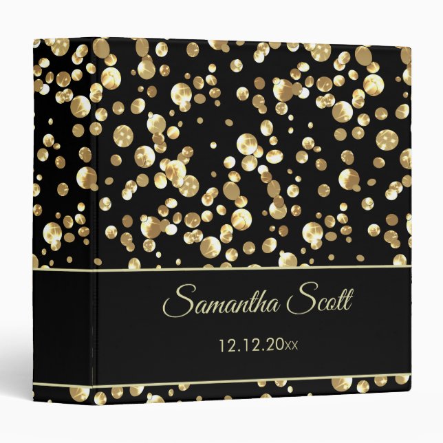 Gold confetti 3 ring binder (Front/Spine)