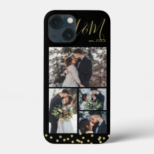 Gold Confetti 4-Photo Collage iPhone 13 Mini Case