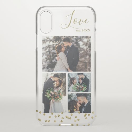 Gold Confetti 4_Photo Collage Personalized iPhone X Case