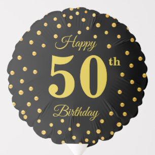 Gold Confetti 50th 60th 70th 80th Birthday Balloon