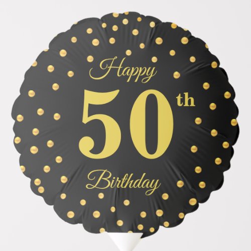 Gold Confetti 50th 60th 70th 80th Birthday Balloon