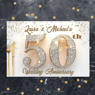 Gold Confetti 50th Wedding Anniversary Placemat