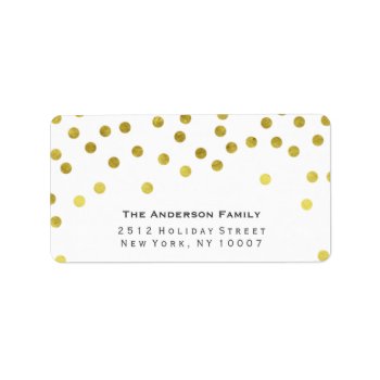 Gold Confetti Address Label by KacaoPrints at Zazzle