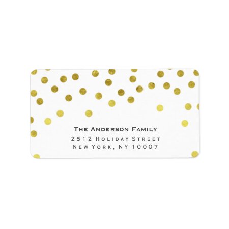 Gold Confetti Address Label