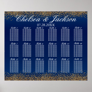 Gold Confetti and Navy Blue -18 Seating Chart