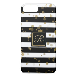 Gold Confetti and Stripes iPhone 8 Plus Case