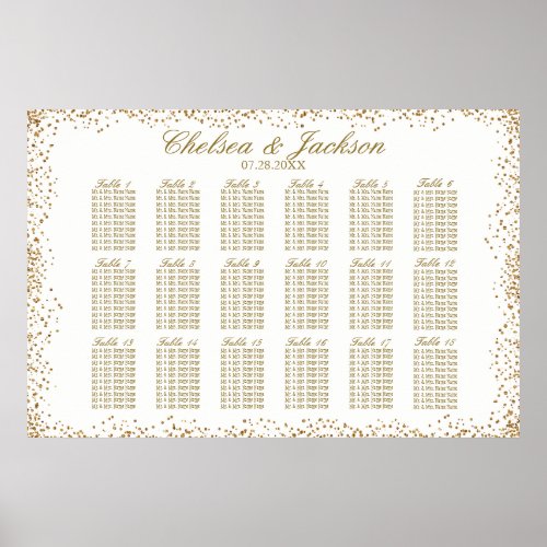 Gold Confetti and White _ 18 Seating Chart