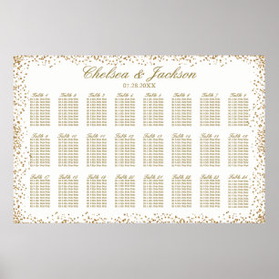 Gold Confetti and White - 24 Seating Chart