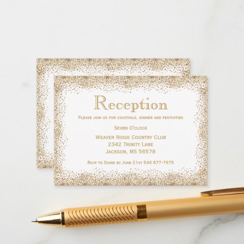 Gold Confetti and White  Enclosure Card