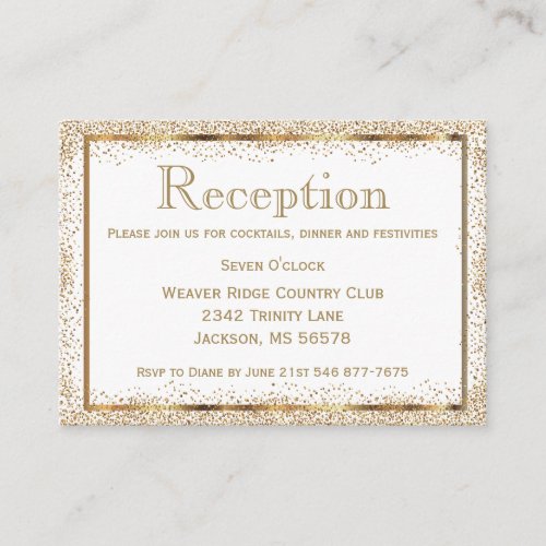 Gold Confetti and White _ Reception Enclosure Card