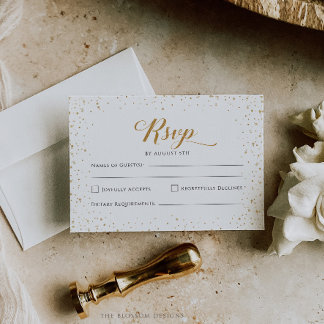 Gold Confetti Anniversary RSVP Card - GAC168